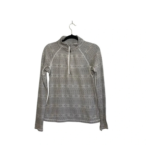 Eddie Bauer Tan & Cream Aztec Print Quarter Zip Sweatshirt Large Women’s - Picture 1 of 13